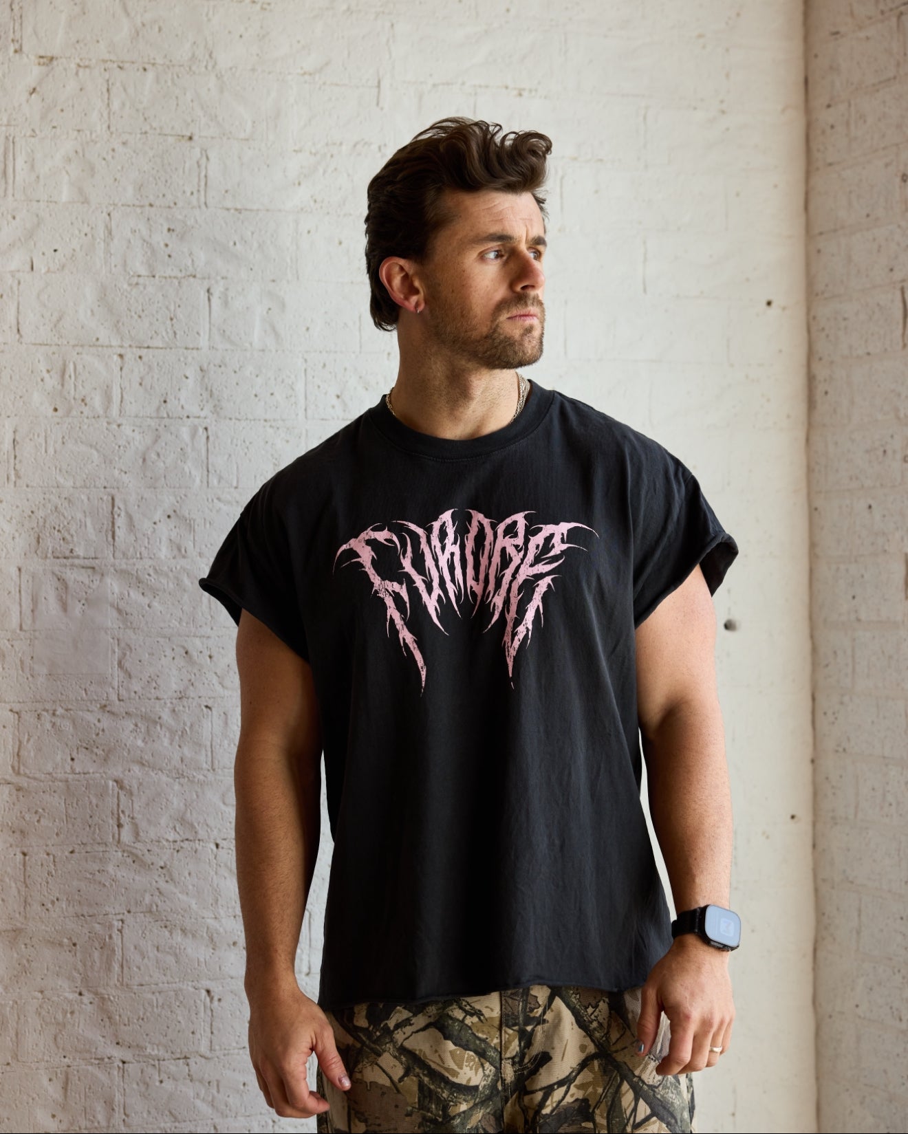 FEWRAW METAL TEE: WASHED PINK