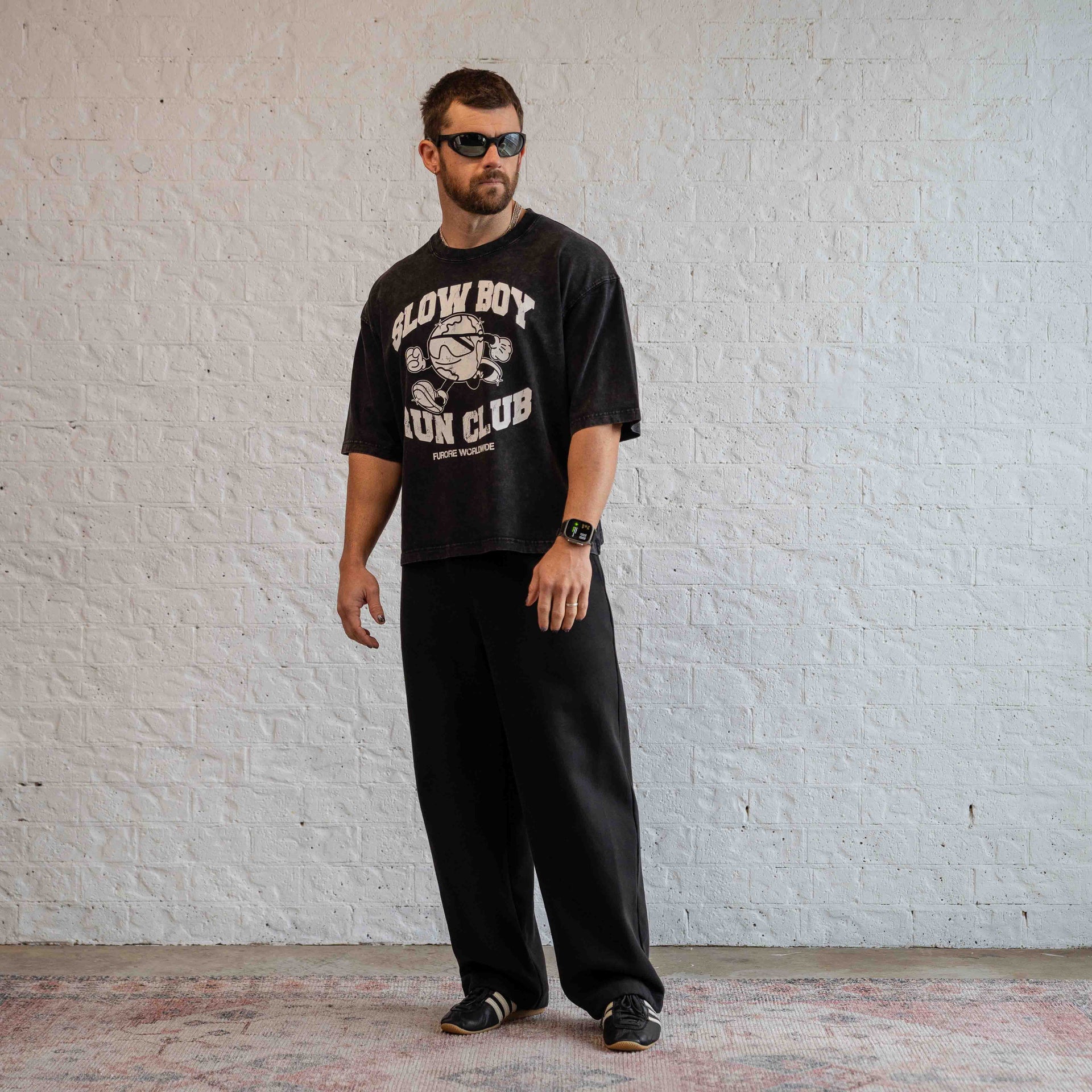 Slow Boy Run Club Tee Black
