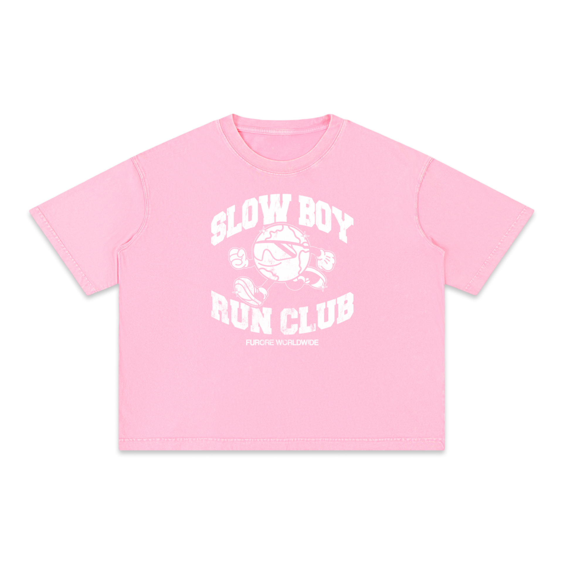 Slow Boy Run Club Tee Pink